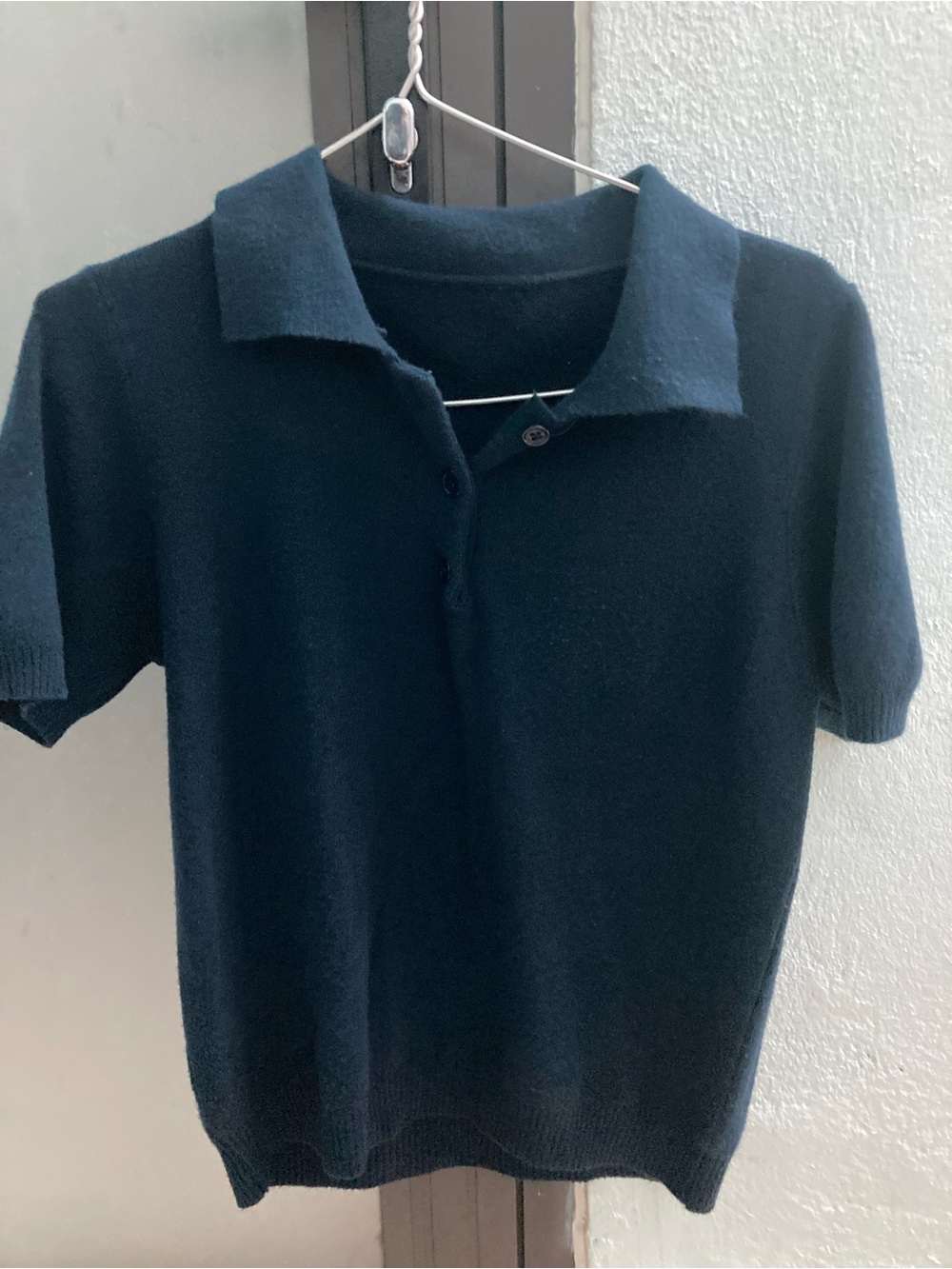 Women's Short-Sleeve Polo Tee in Dark Navy